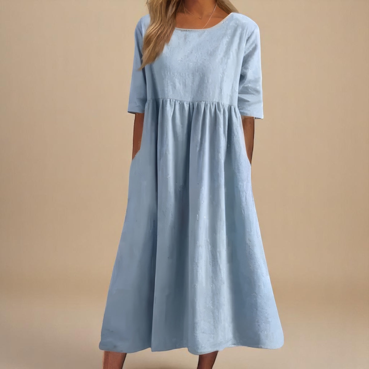 Andrea™ - Airy Cotton Dress With Pockets