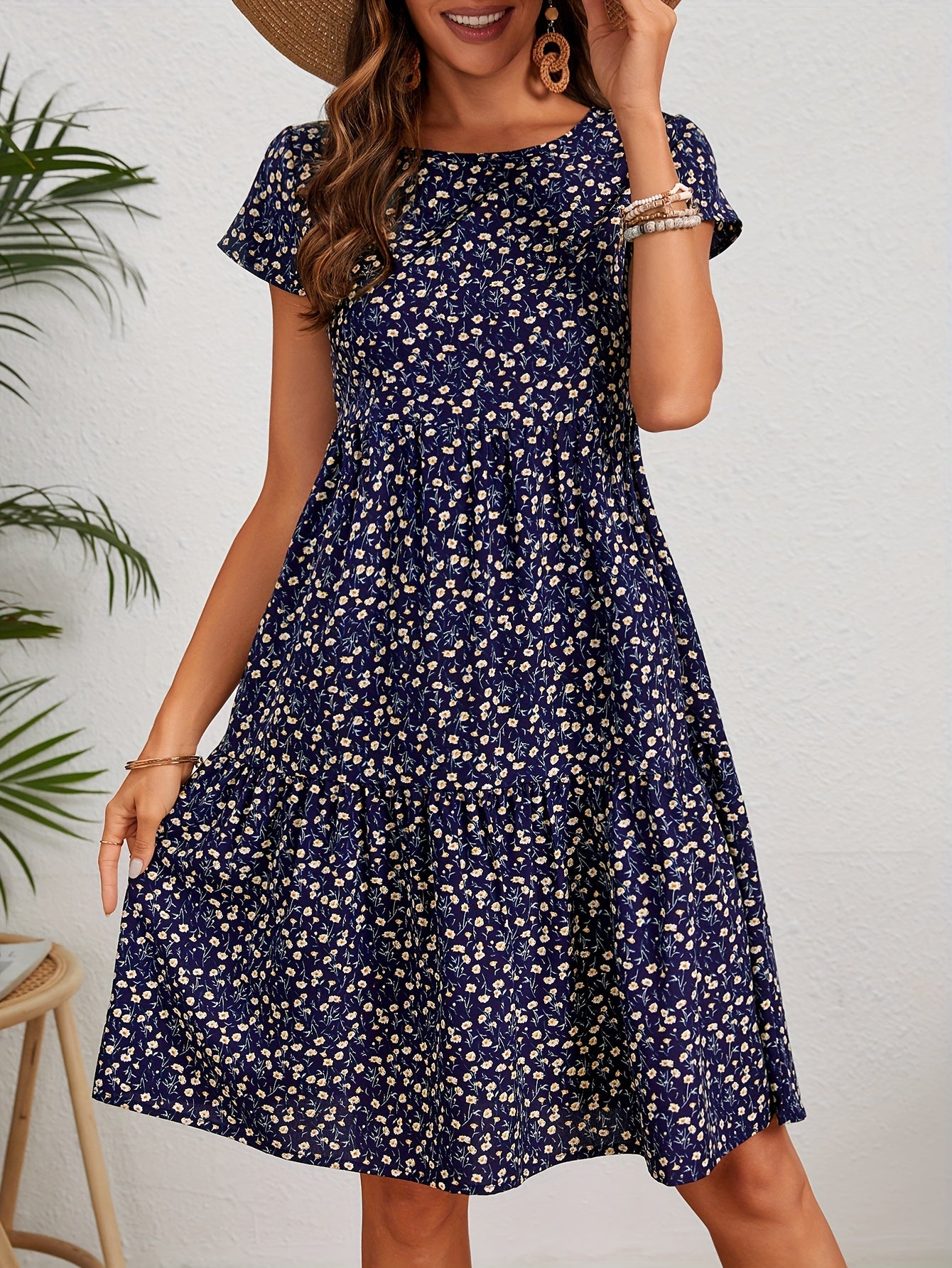 Rebecca™ | Vintage Short Sleeve Dress Perfect For Vacation
