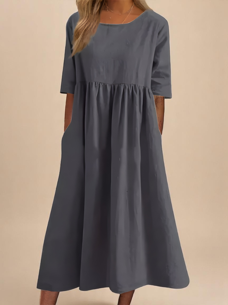 Andrea™ - Airy Cotton Dress With Pockets