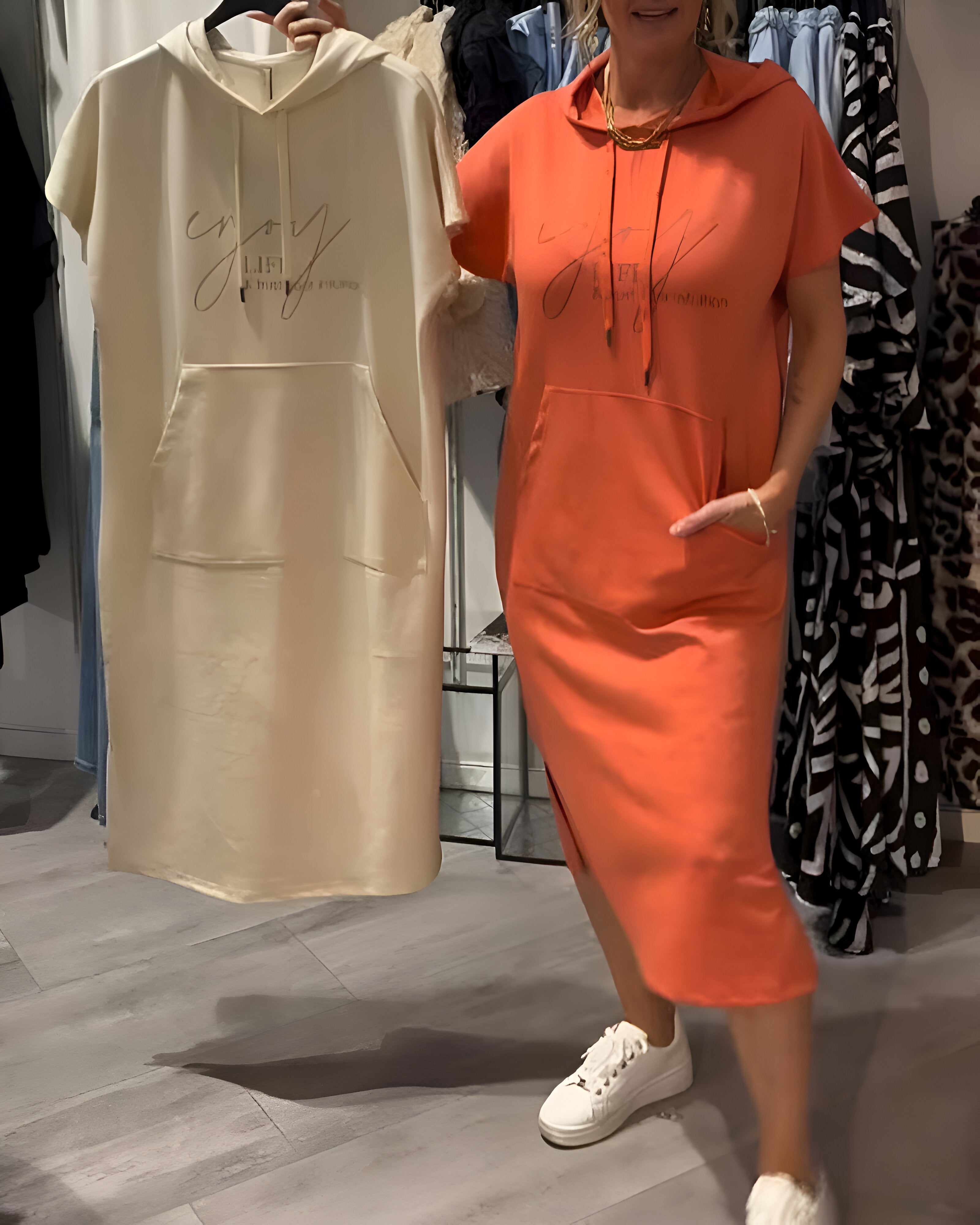 Mya™ | Casual dress with hood and feminine fit