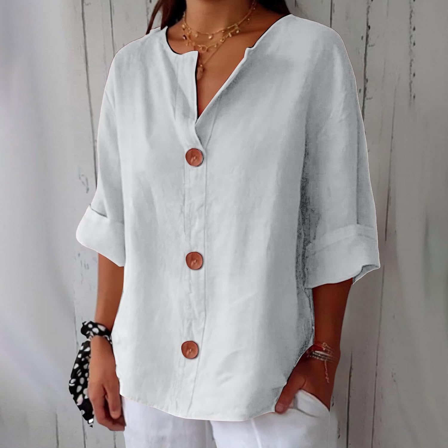 Paulina™ | Relaxed Linen Blouse for Timeless Elegance