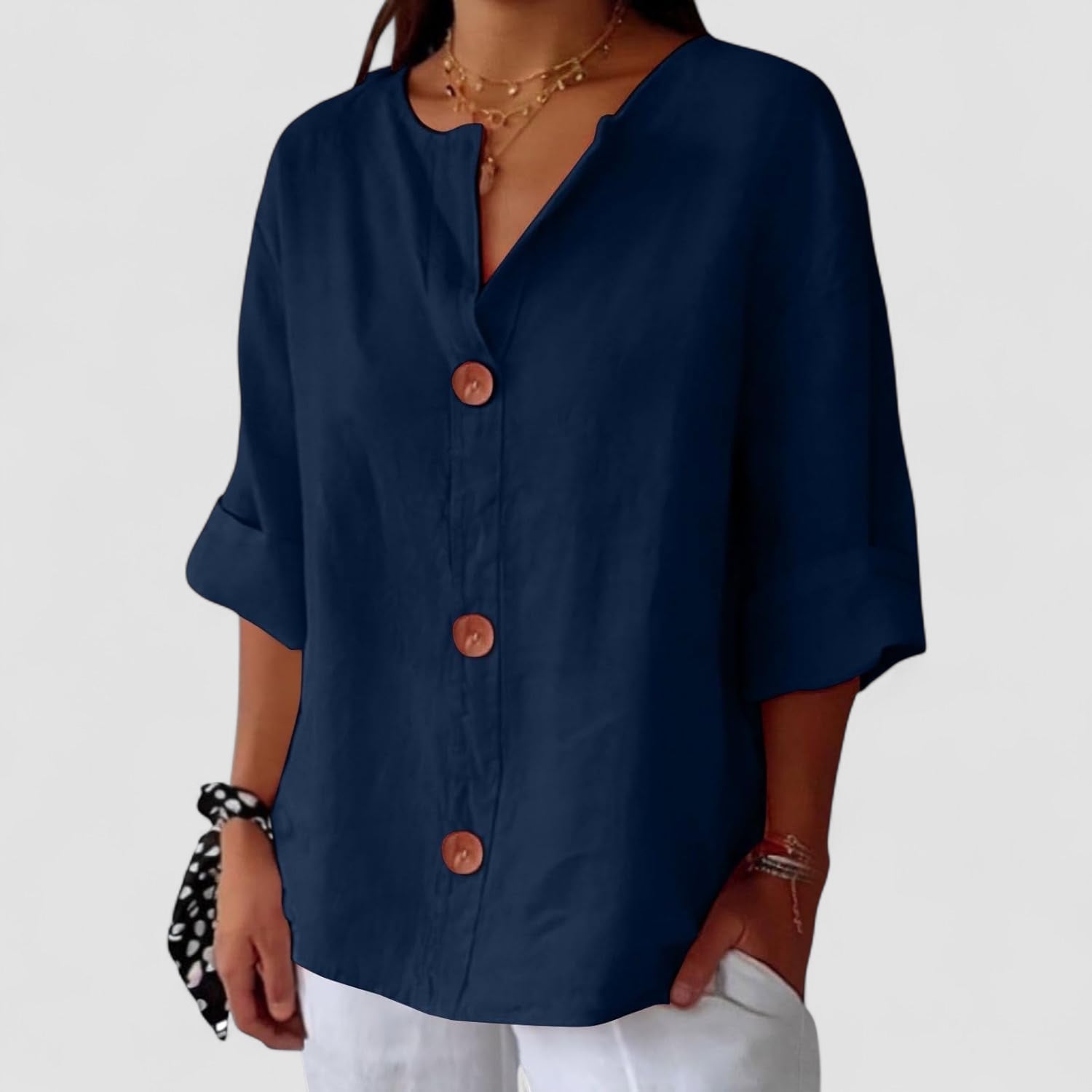 Paulina™ | Relaxed Linen Blouse for Timeless Elegance