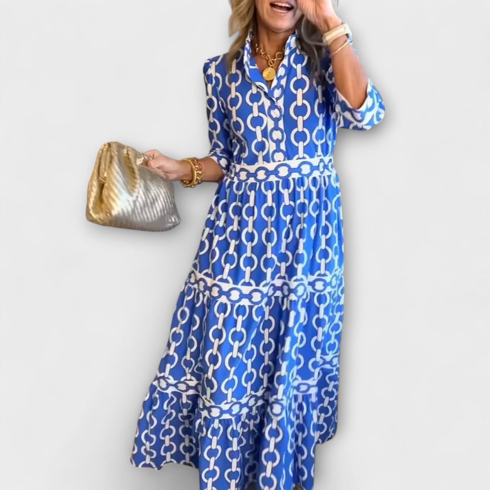 Nancy™ | Midi Dress with Chain Pattern
