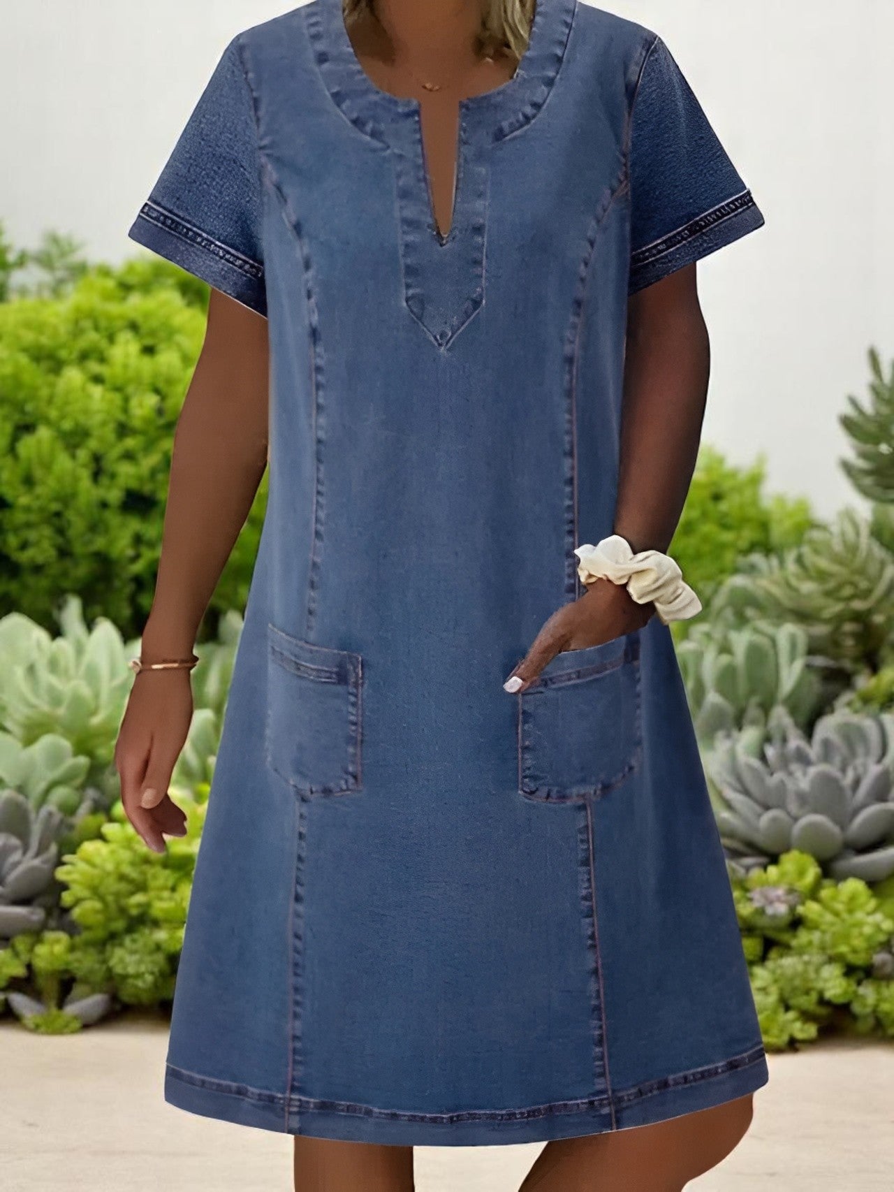 Dorothy™ | Soft Denim Dress with Front Pockets