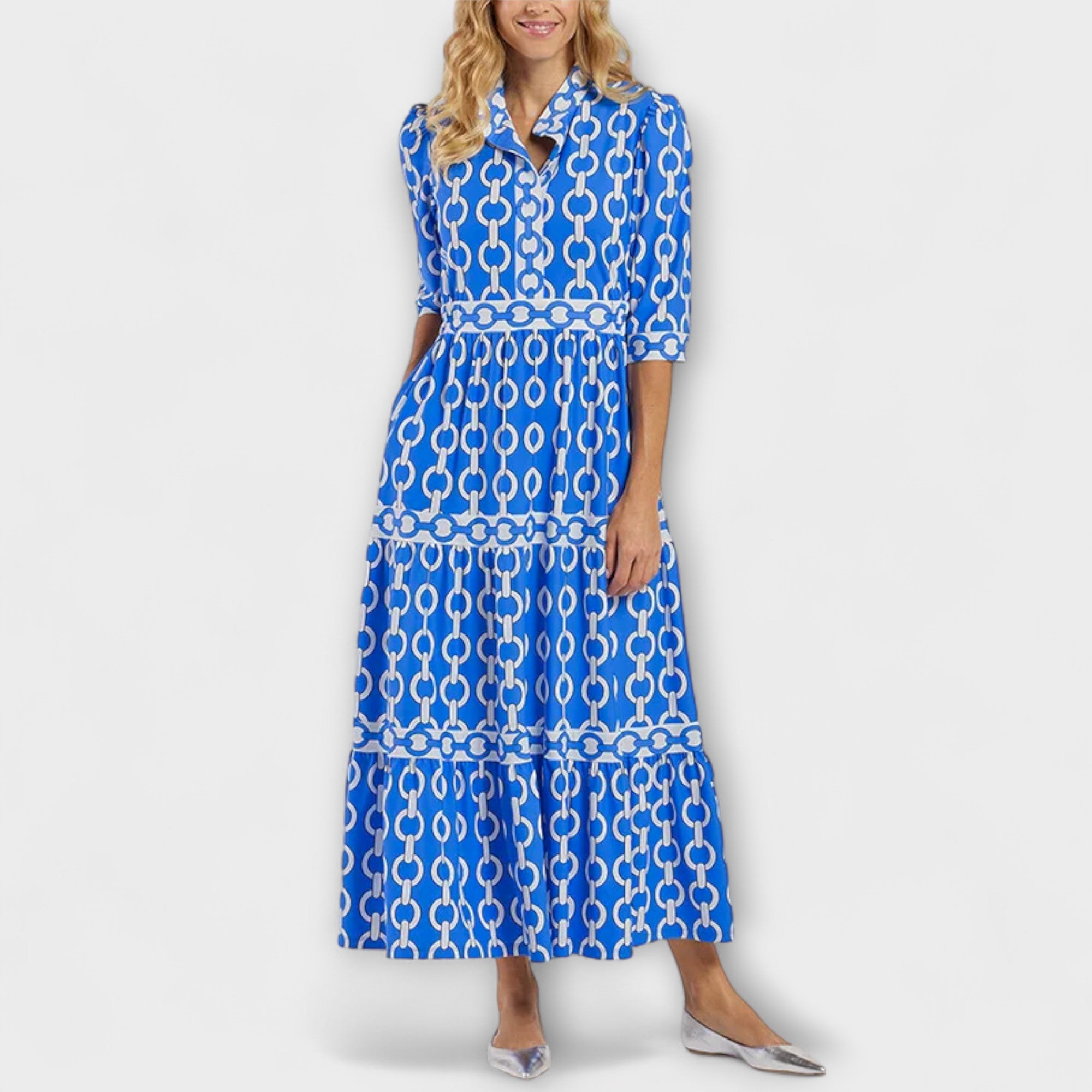 Nancy™ | Midi Dress with Chain Pattern
