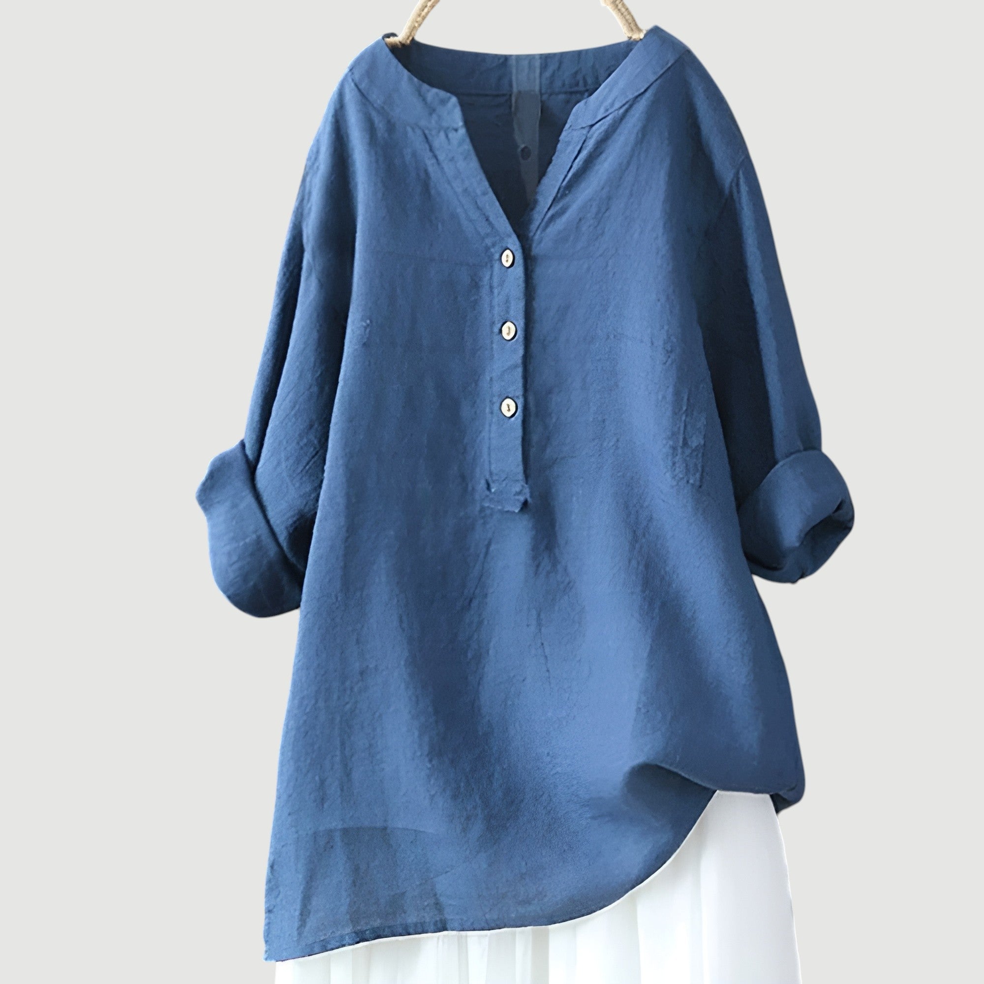 Angela™ |  Airy and Comfortable Linen Shirt with Buttons