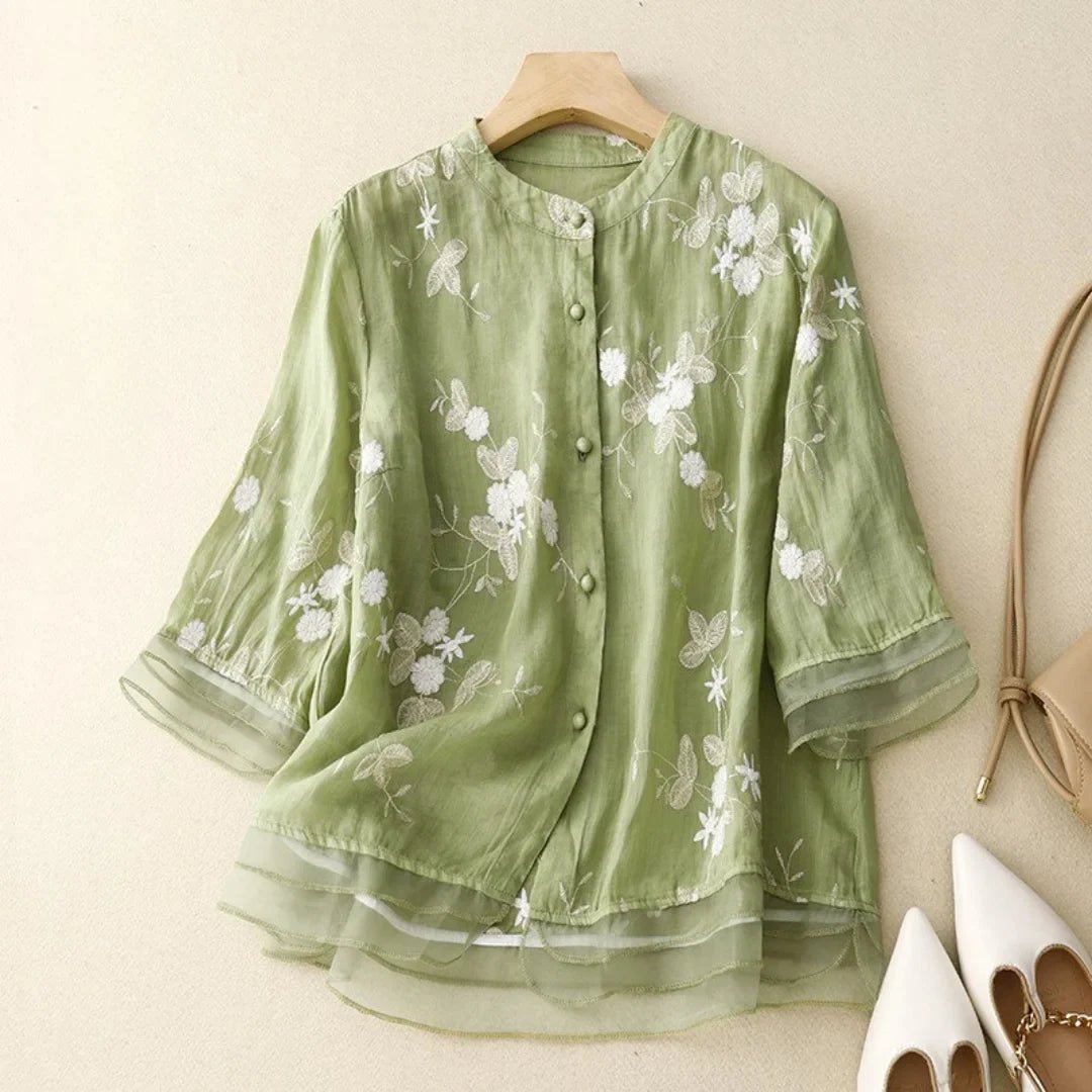 Sofia™ | Top in Cotone Ricamato - Amore - Milano.it
